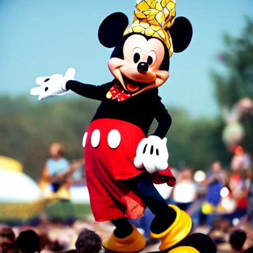 Image similar to mickey mouse performing at woodstock