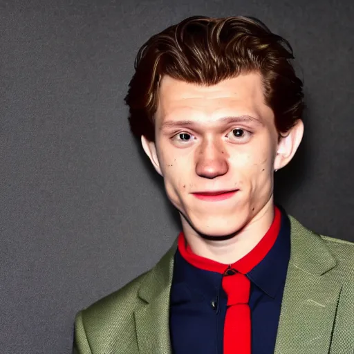 Image similar to tom holland as a willem dafoe