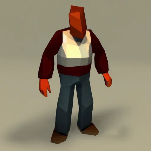 Prompt: Jim Carry low poly PS2 Model