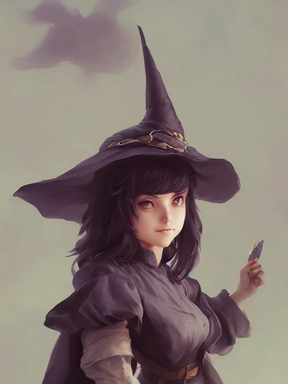 Image similar to A mischievous young witch about to get up to some trouble. Elegant. Smooth. By Ruan Jia and Artgerm and Range Murata and WLOP. Key Art. Fantasy Illustration. award winning, Artstation, intricate details, realistic, Hyperdetailed, 8k resolution.