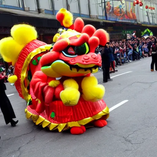 Image similar to traditional chinese parade dragon as koopa bowser