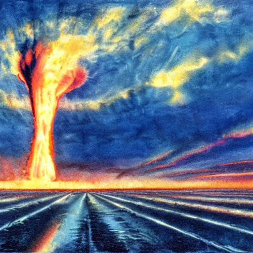 Image similar to photograph of nuclear blast, photorealism