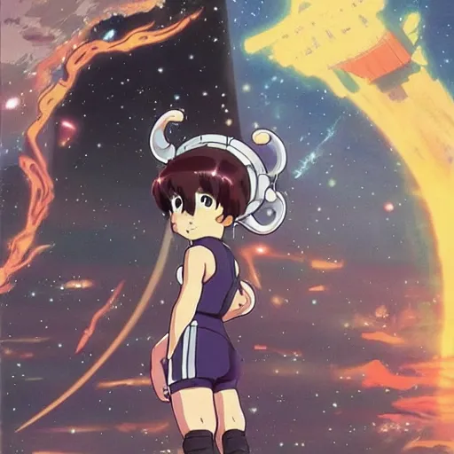 Image similar to space sci-fi anime, amazing, beautiful, studio ghibli