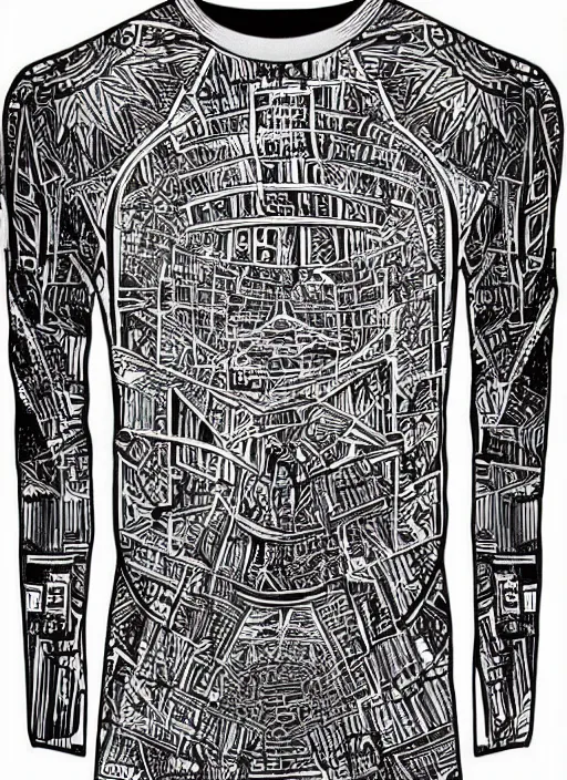 Image similar to a streetwear brutalism tshirt design on pinterest, fiverr, very detailed, intricate details, complimentary colors, aesthetic, dope