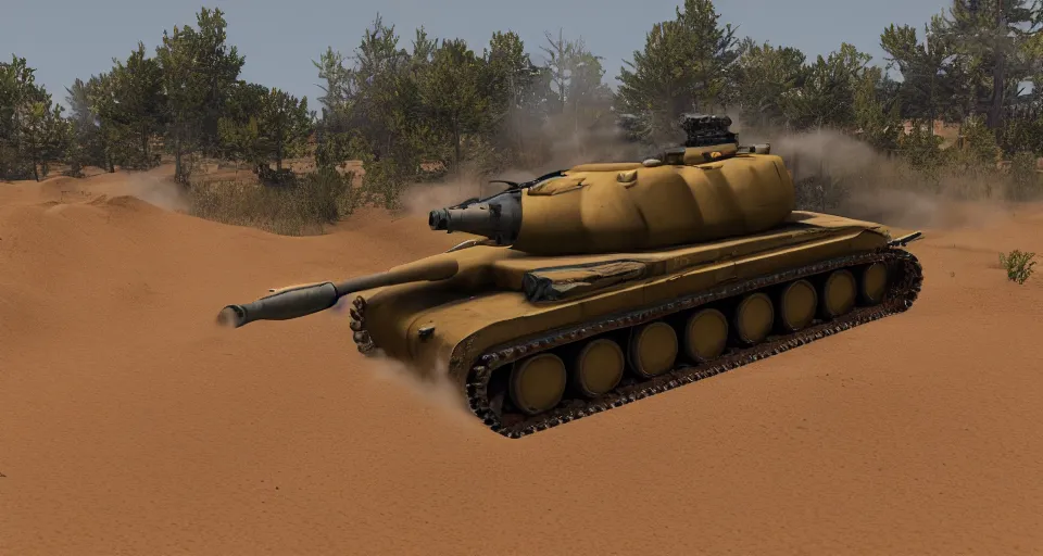 Image similar to a screenshot of killdozer!!! in the game war thunder, vehicle profile, 4 k