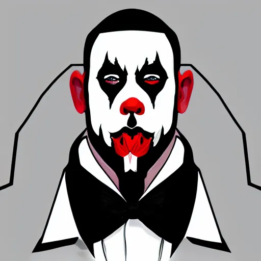 Prompt: portrait of a secret service agent who is a juggalo highly detailed artstation concept art digital painting