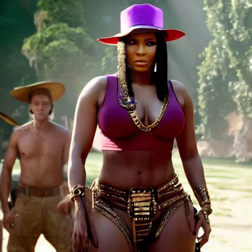 Image similar to movie still of nicki minaj as indiana jones