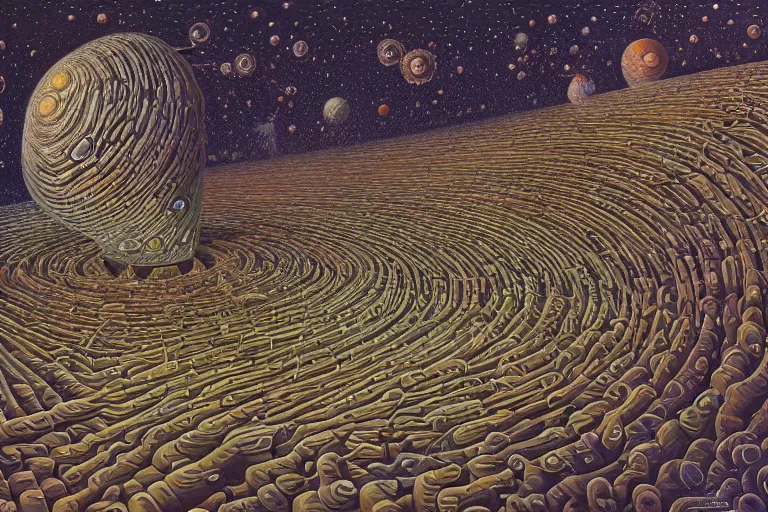 Image similar to spiral galaxy by jacek yerka, alex gray, zdzisław beksiński, dariusz zawadzki, jeffrey smith and h.r. giger, oil on canvas, 8k highly professionally detailed, trending on artstation