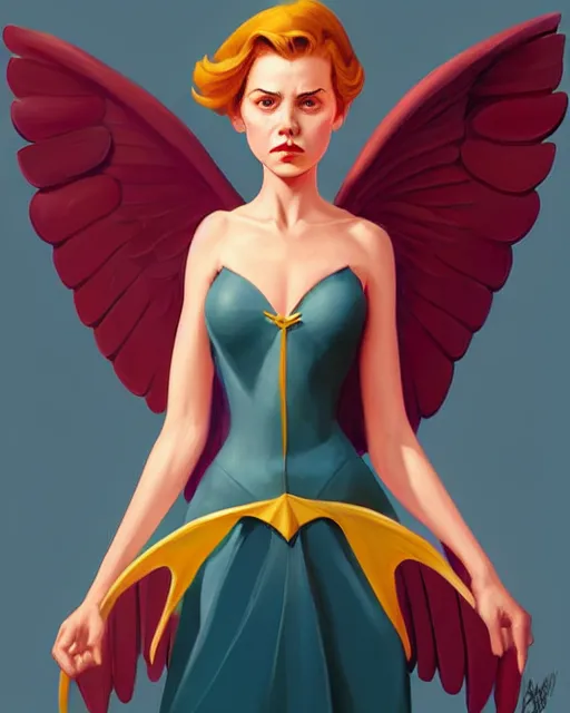 Image similar to 3 / 4 powerful cute disney woman with wings, digital painting, artstation, concept art, smooth, sharp focus, illustration, disney, symmetry face, fine details. art by alex ross, brittney lee