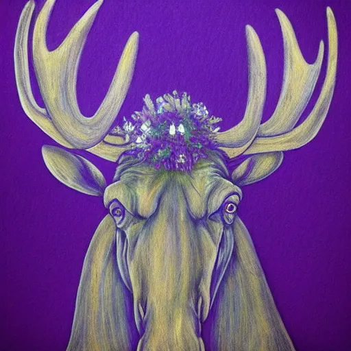 Prompt: “A majestic purple moose, artwork by Michaelangelo”