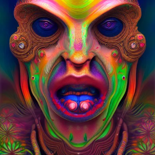 Prompt: An extremely psychedelic portrait of Groku, surreal, LSD, face, detailed, intricate, elegant, lithe, highly detailed, digital painting, artstation, concept art, smooth, sharp focus, illustration