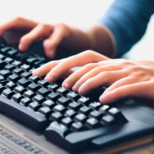 Image similar to Man holding a mechanical keyboard, close up portrait