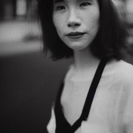 Image similar to medium format film candid portrait of a woman in new york by street photographer, 1 9 6 0 s, depth of field woman portrait featured on unsplash, photographed on colour expired film