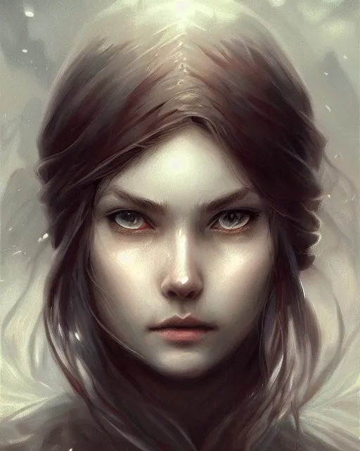 Image similar to highly detailed vfx - portrait of a gentle ghost, wonderful eyes, long hair, deep focus, d & d, fantasy, refined, elegant, high detail, digital painting, artstation, concept art, matte, clear focus, illustration, hearthstone, art from artgerm and greg rutkowski, fuji choco, victoria gavrilenko and hoang power line