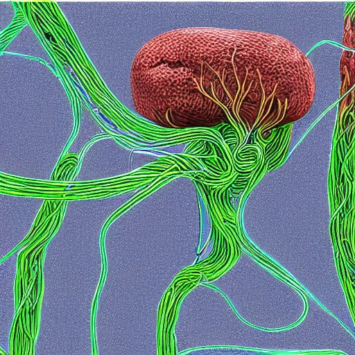 Image similar to detailed realistic illustration of a neuromuscular junction