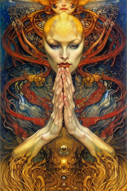 Image similar to Divine Chaos Engine by Karol Bak, Jean Delville, William Blake, Gustav Klimt, and Vincent Van Gogh, symbolist, visionary