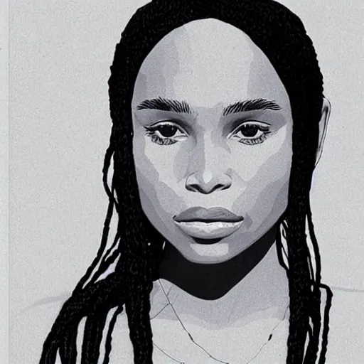 Image similar to “ zoe kravitz retro minimalist portrait by jean giraud, moebius starwatcher comic, sharp, smooth face, 8 k ”