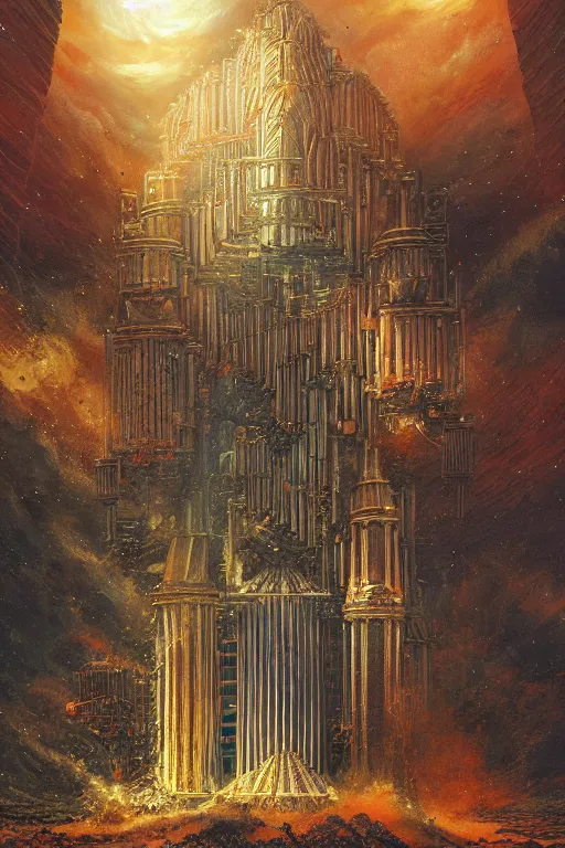 Image similar to pipe organ album art, hyper realistic, fantasy art, in the style of chris foss and alan lee, intricate, hyper detailed, smooth