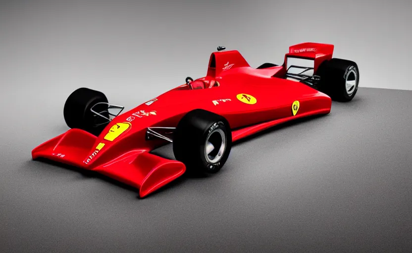 Image similar to retro futuristic ferrari formula 1 car inspired by ferrari 6 4 3, studio lighting,