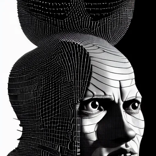 Prompt: black and white Beautiful Caravaggio and kandinsky style Photography of detailed brutal 1970s sci-fi space pilot with detailed face. Vibrant volumetric natural light In style of Josan Gonzalez and Mike Winkelmann and andgreg rutkowski and alphonse muchaand and Caspar David Friedrich and Stephen Hickman and James Gurney and Hiromasa Ogura. Art eco style