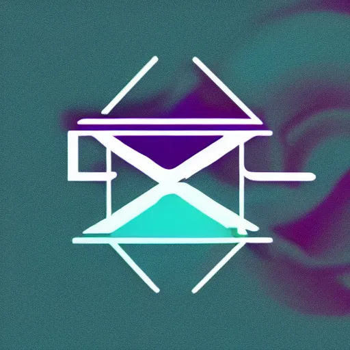 Image similar to abstract logo, vaporwave, letters a and w fusion