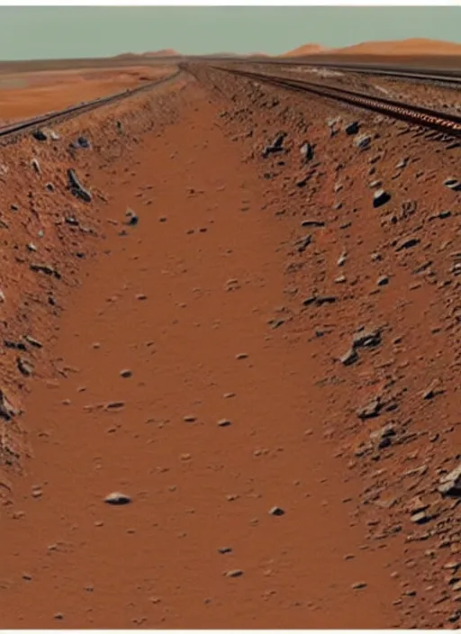 Prompt: train derailment on mars