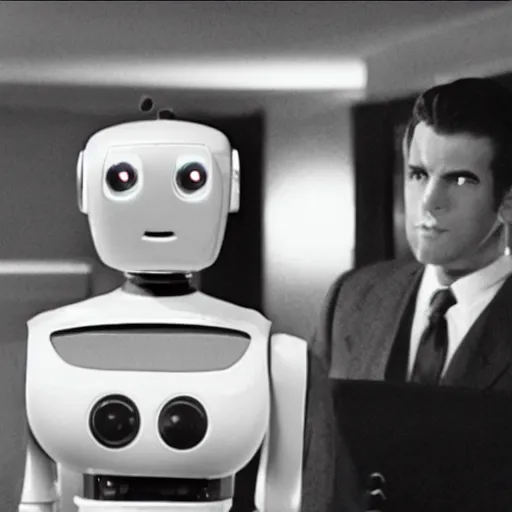 Image similar to robot butler, movie still