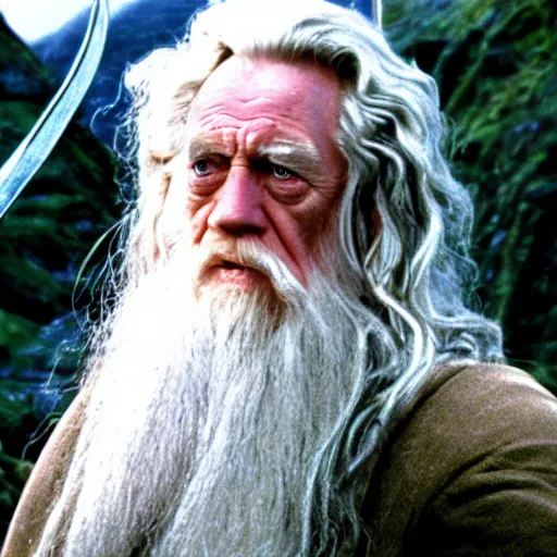 Image similar to A Still of Patrick McGoohan as Gandalf in The Lord of the Rings (2001)