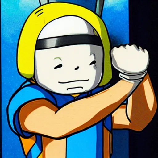 Image similar to finn the human drawn by akira toriyama