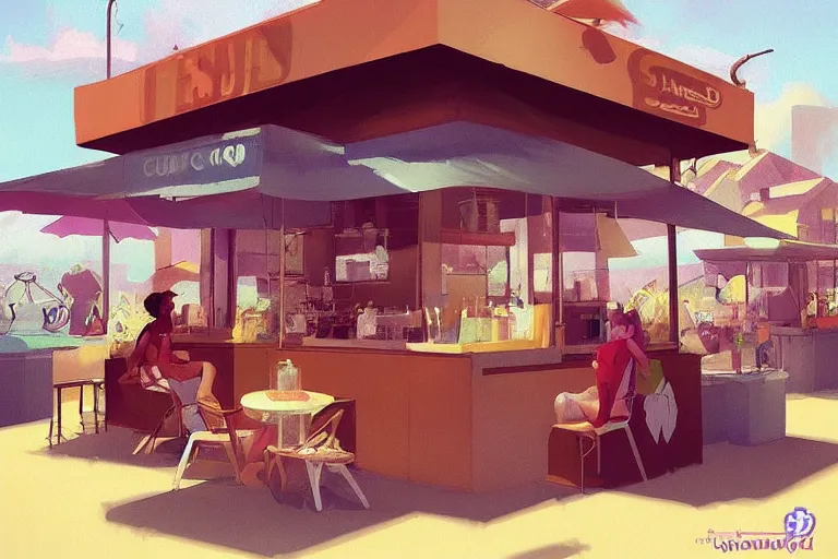 Image similar to summer coffee shop by liquidcoco artstation