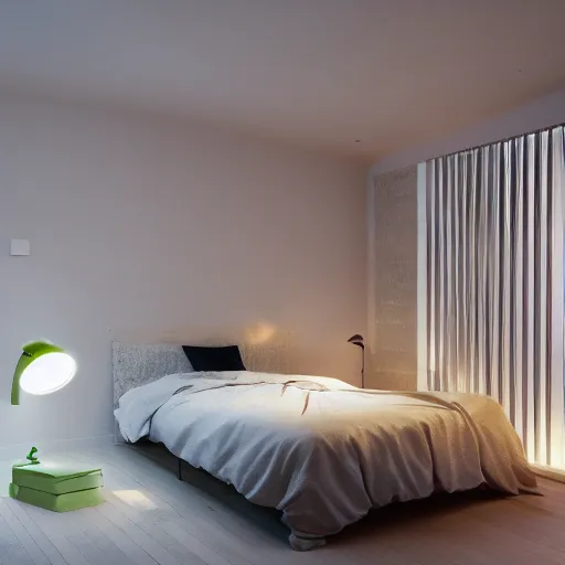Prompt: govee led strip lighting in room, scene, colourful, 8 k, unreal engine, realistic, house and home,