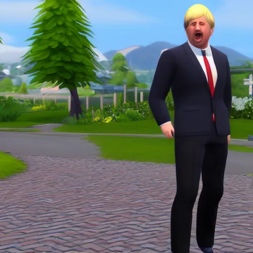 Image similar to Boris Johnson in sims 4, game play