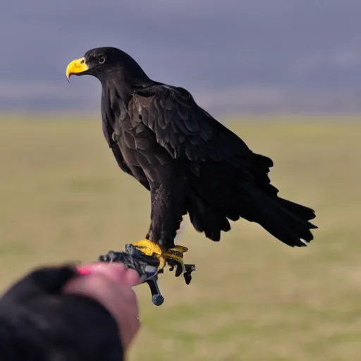 Prompt: a two - handed black eagle