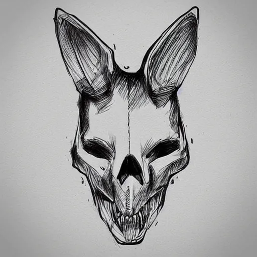 Image similar to a fox skull that contains a potion, stoppered. digital ink sketch. prop design. # digitalsketch # monochrome # sketch # ink # characterdesign # dndcharacter # charactersketch # characterconcept # conceptart