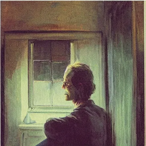 Image similar to “the man by the window scary panting”