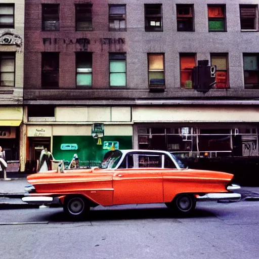 Prompt: beautiful analog street photography in new york, 1 9 6 0 s, photographed on ektachrome film, featured on unsplash, photographed on expired film