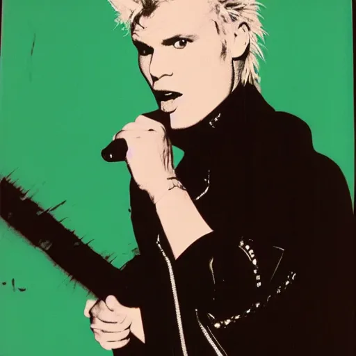 Image similar to billy idol by andy warhol, hd, detailed, 4 k, award winning