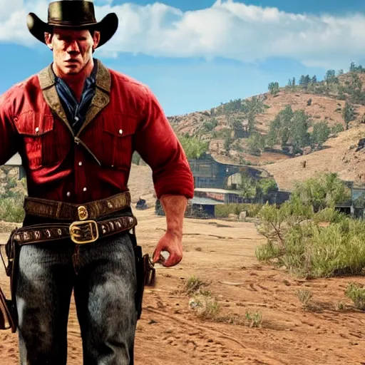 Prompt: John Cena in Red Dead Redemption 2