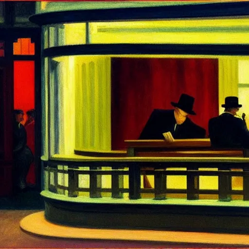 Prompt: night of Jazz music by Edward Hopper