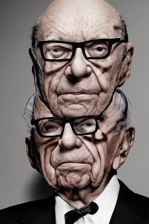 Image similar to !!! rupert murdoch!!! with!! a million eyes!!, photorealistic, cinematic lighting, highly detailed, very intricate, by guillermo del toro and hr giger