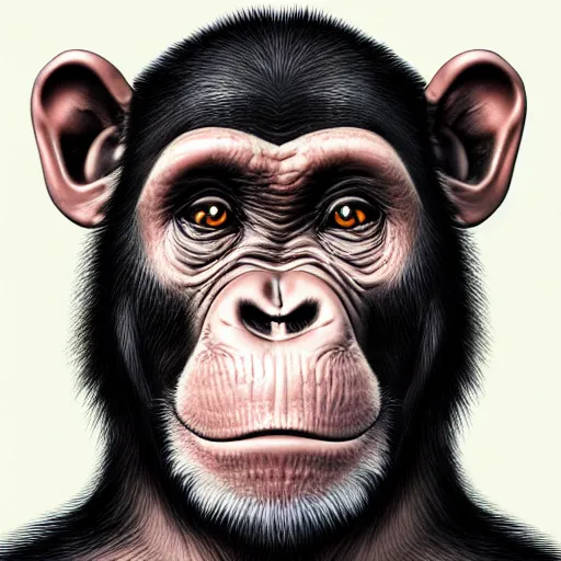 Prompt: mugshot of photorealistic chimpanzee