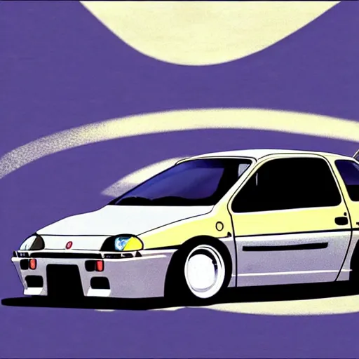 Image similar to fiat punto initial d, anime art