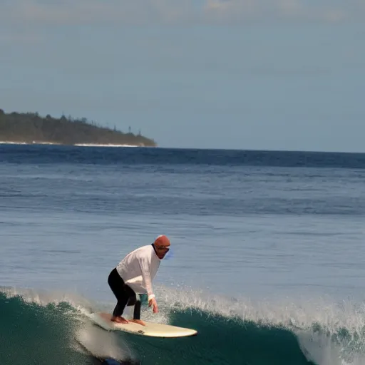 Prompt: the pope surfing the North Shore