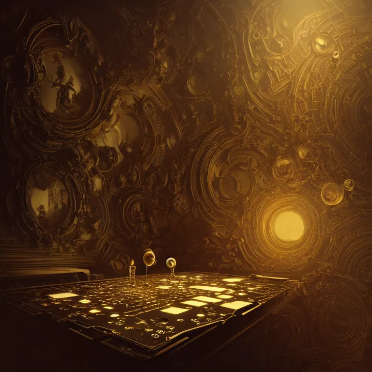 Image similar to motherboard, chip circuit, computer, dream - like atmosphere, baroque landscape painting, perfect composition, beautiful detailed intricate insanely detailed octane render trending on artstation, 8 k artistic photography, photorealistic, soft natural volumetric cinematic perfect light, chiaroscuro, award - winning photograph, masterpiece, raphael, caravaggio, greg rutkowski, beeple