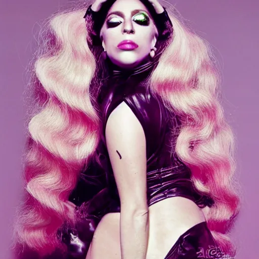 Prompt: lady gaga artpop act ii, album cover, inez and vinoodh artpop photoshoot, lady gaga with her venus hair