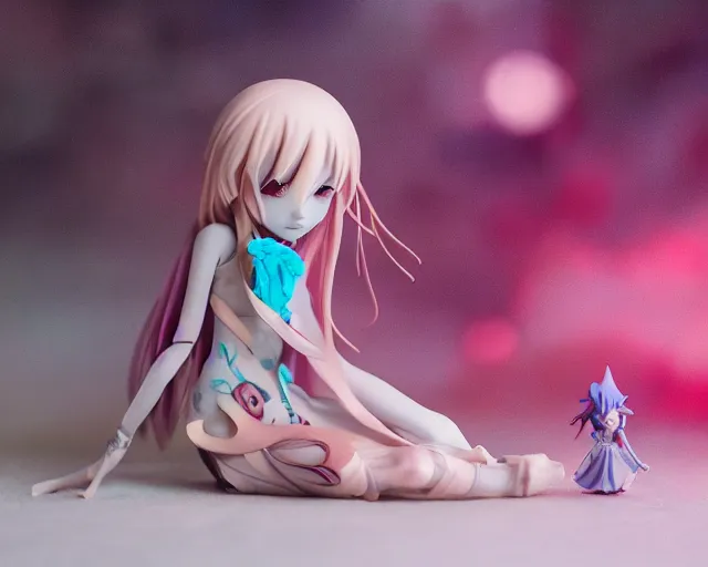 Image similar to JamesJean & Loish isolated magical girl vinyl figure, figure photography, smooth sharp focus, romantic undertones, anime stylized, high detail, ethereal lighting - H 640