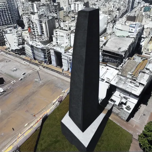 Image similar to the obelisk of the city of buenos aires as a giant robot