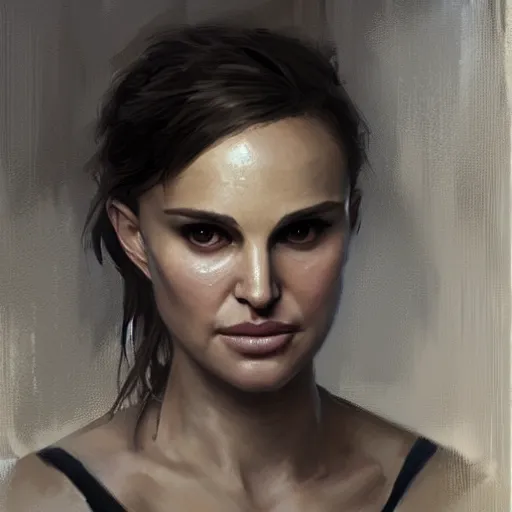 Prompt: portrait of natalie portman by jeremy mann and greg rutkowski