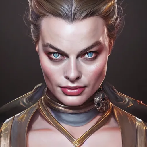 Image similar to margot robbie, d & d, fantasy, portrait, highly detailed, digital painting, trending on artstation, concept art, sharp focus, illustration, art by artgerm and greg rutkowski and magali villeneuve