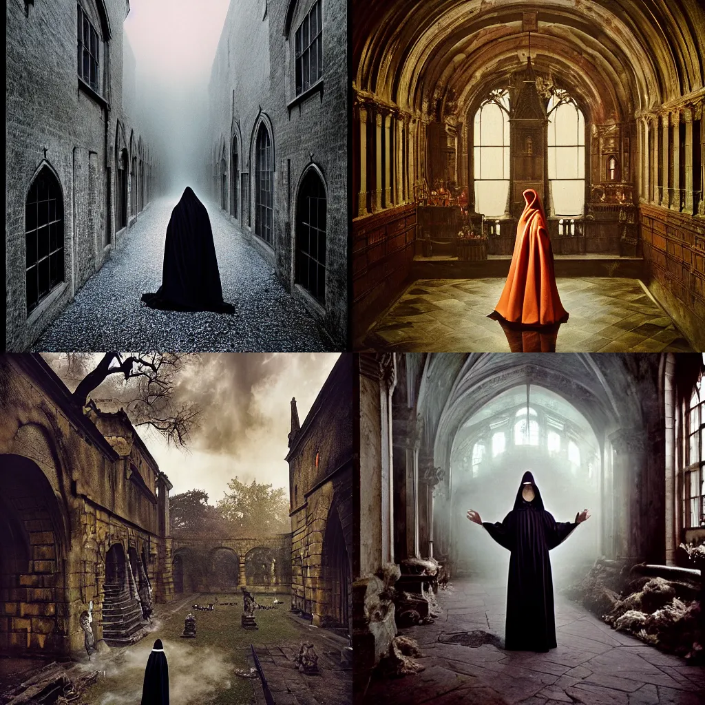 Prompt: a masterpiece photograph of satan dressed in detailed gothic robes, by steve mccurry, by alex webb, by gregory crewdson, by tim walker, shot on large format film camera, cinematic composition, dramatic moment, detailed, beautiful natural lights,